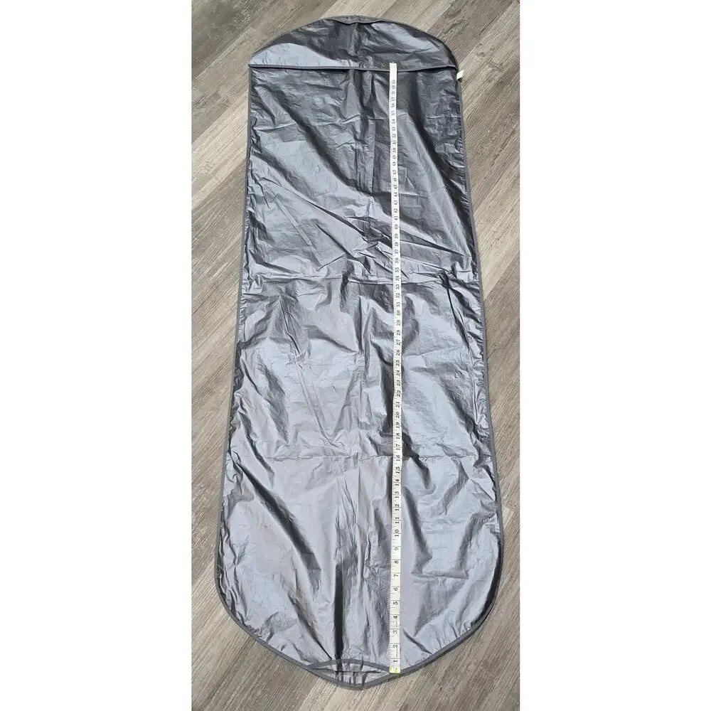 Saks Fifth Avenue Gray Plastic Garment Clothes Zip Fold Up Storage Bag